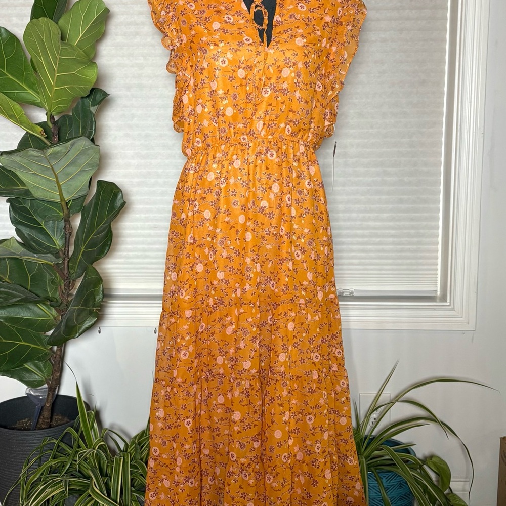 STEVE MADDEN Floral Orange Maxi Dress-NWT